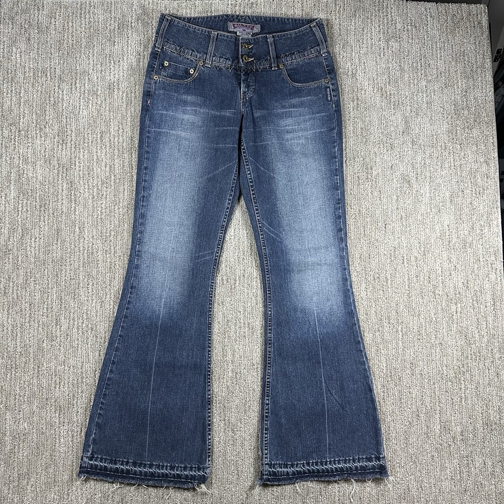 Vintage Silver Jeans Y2K Womens Low Rise Flare Bell Bottom Boot Cut 32x34 Cotton